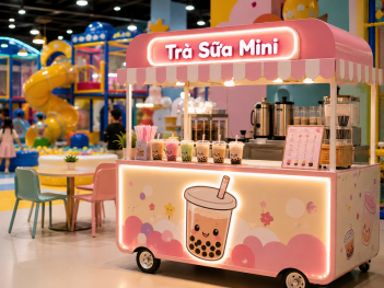 Mô hình xe trà sữa mini trong khu vui chơi